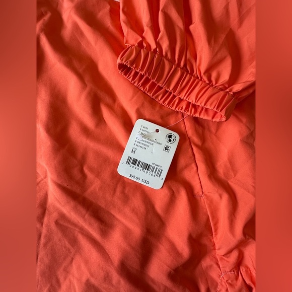 #32 NWT Free People Care FP Like The Wind Logo Jacket in Pastel Peach Combo - Picture 9 of 9